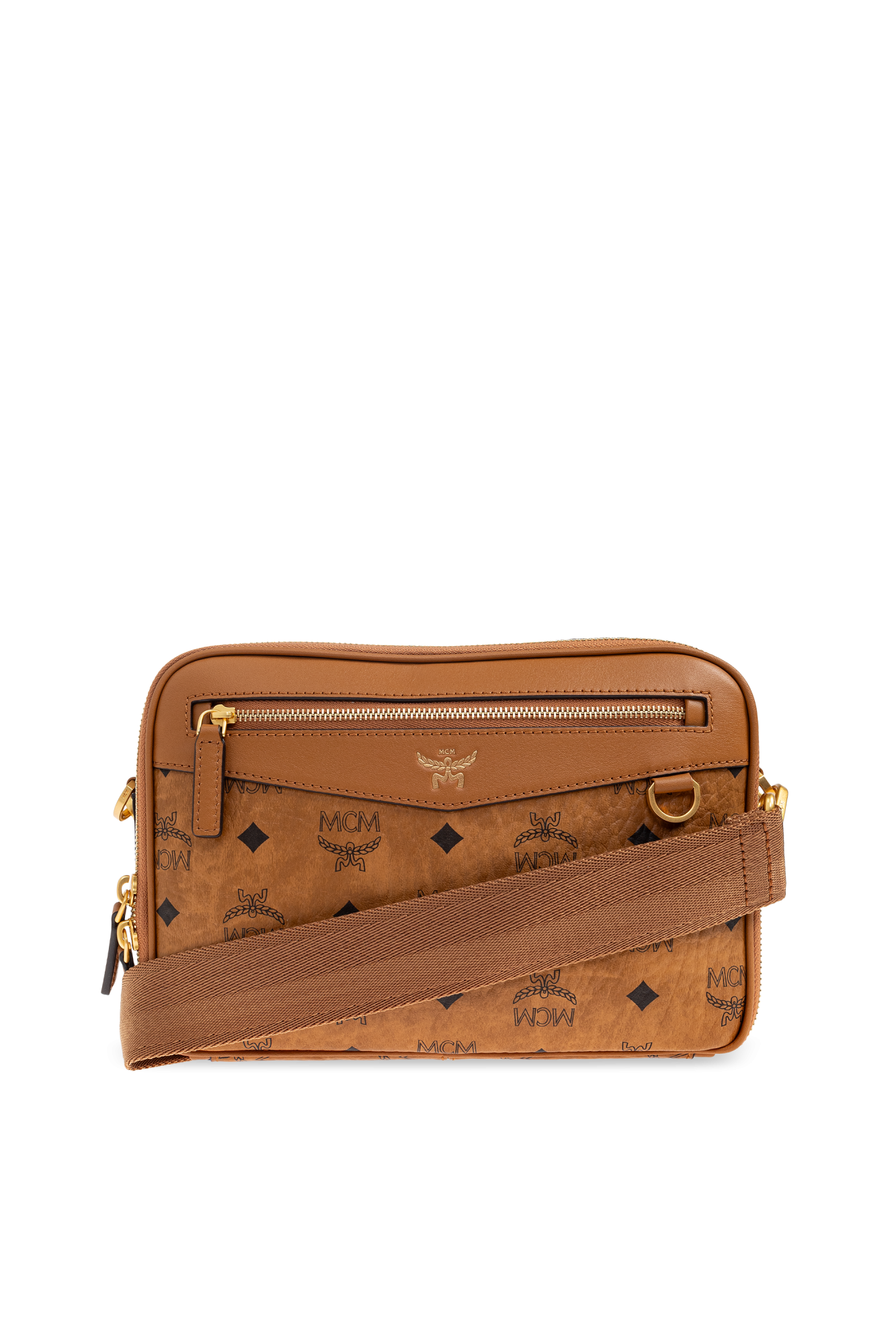 MCM バッグ ブラウン レザー MCM エム シー ヴィセトス ロゴグラム ミニボストンバッグ